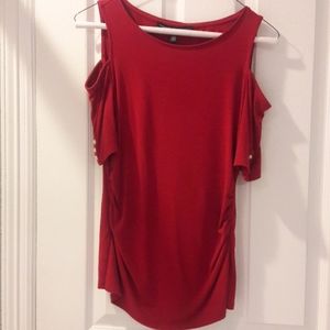 XS Red WHBM peek a boo shoulder top